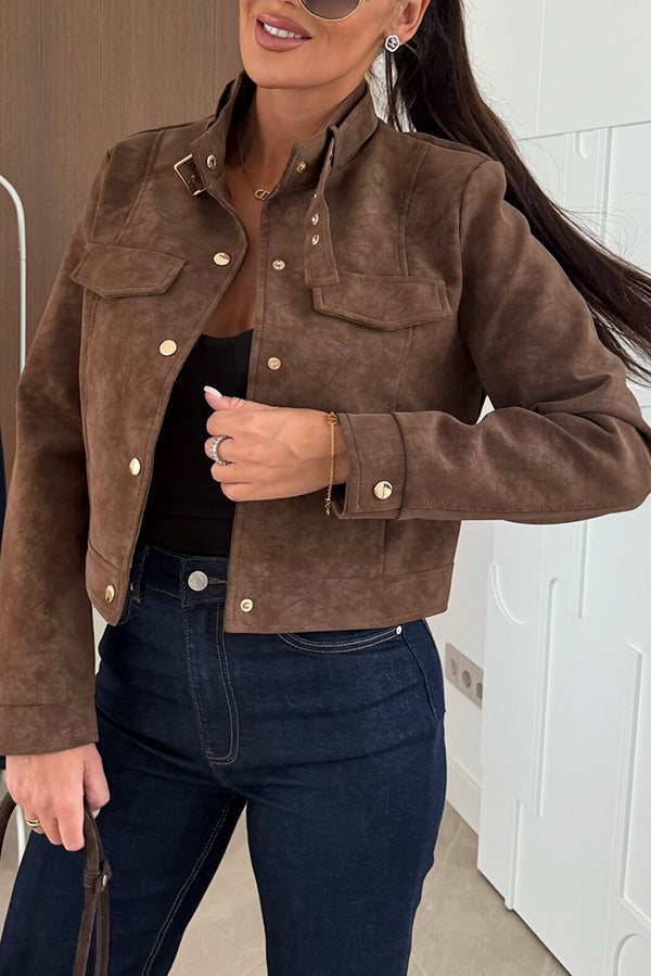 langärmelige Freizeitjacke mit Knöpfen