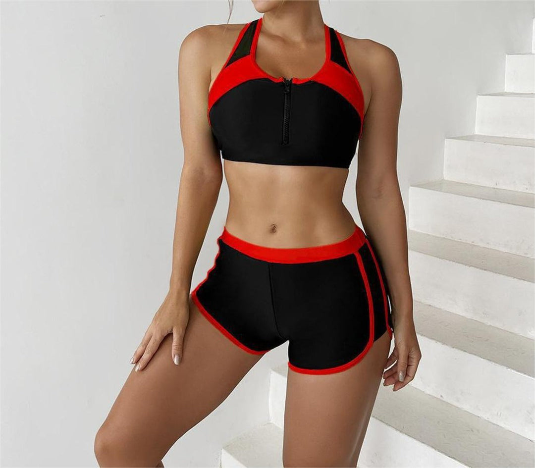 Split einfarbig Spleißen Bikini
