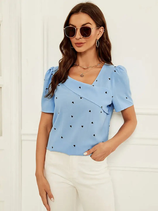 Shopnory | Süßes Kurzarmbluse für Frühling und Sommer