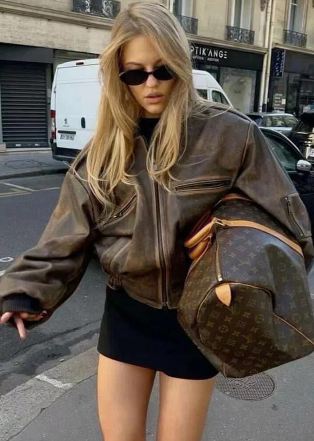 Leder Bomberjacke