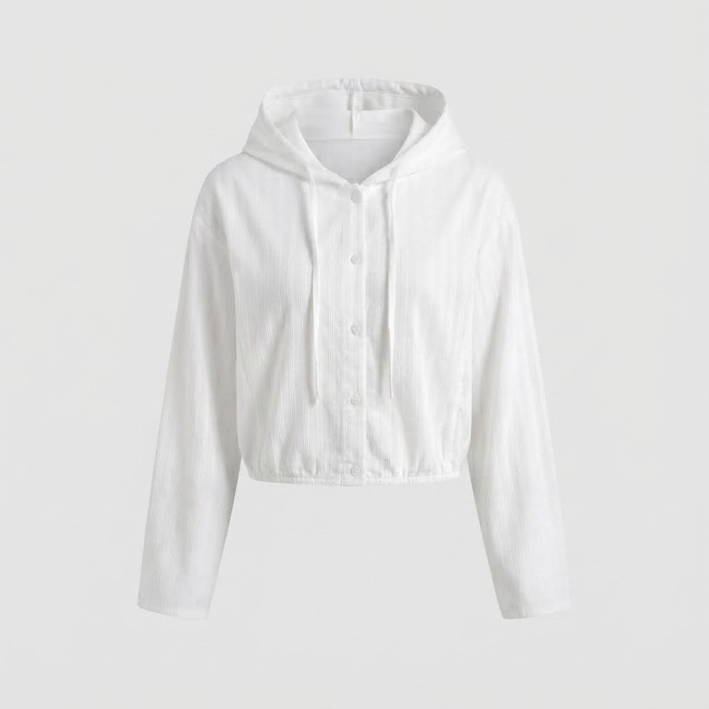 Damen Kurzgeschnittenes Kapuzenblouson aus leichter Crinkle‑Qualität Shop Nory