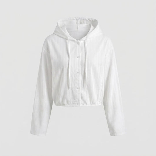 Damen Kurzgeschnittenes Kapuzenblouson aus leichter Crinkle‑Qualität Shop Nory