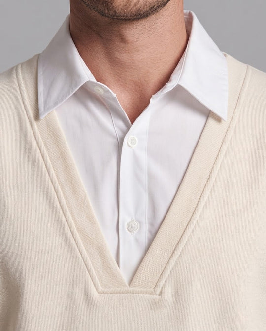 Herren Oversized Pullover mit tiefem V-Ausschnitt und eingesetzt Hemdkragen Shop nory
