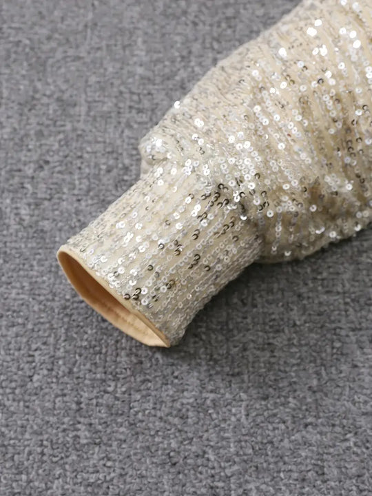 Party Paillettenkleid mit Kontrast
