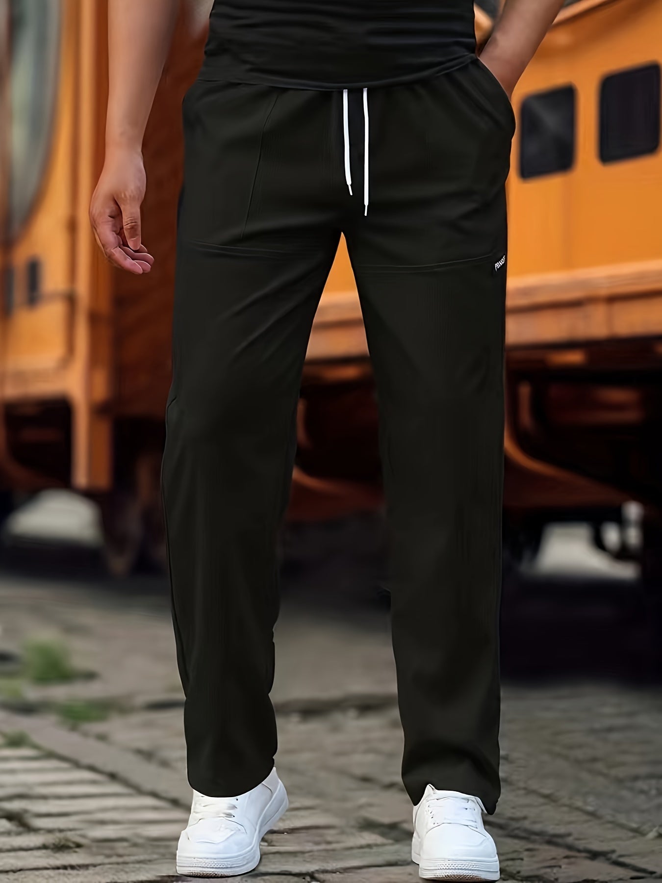 Stilvolle Kordelzug Athletische Hosen mit Taschen für Herren