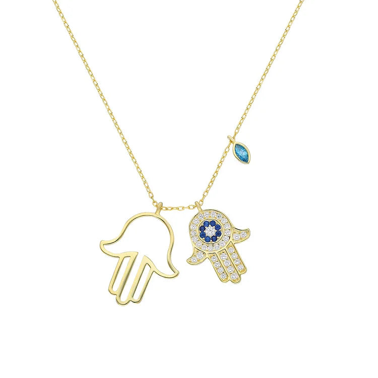 Kette mit Fatimas Hand und Bösem Blick  | Shop Nory