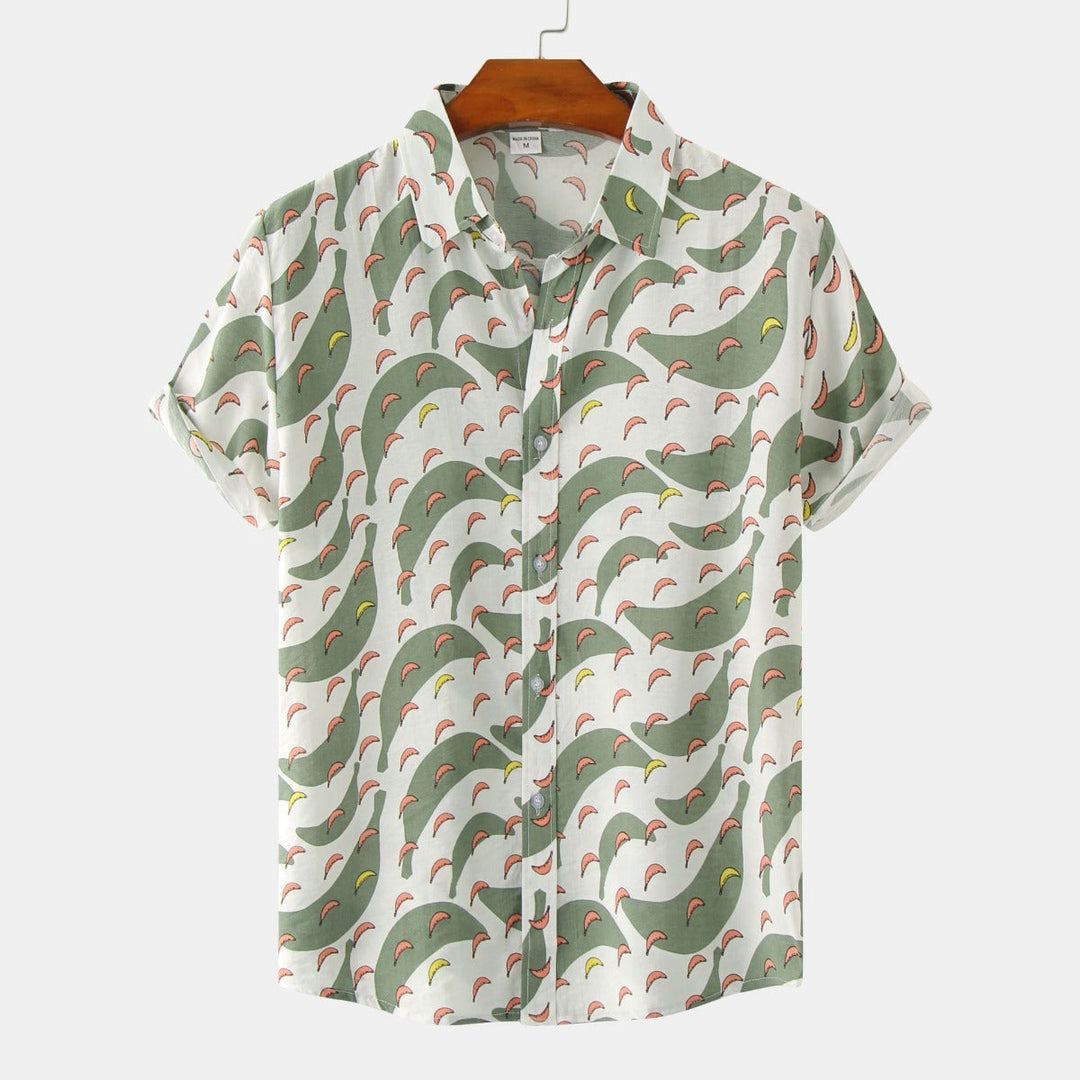 Floral kurzärmeliges Blumenhemd Männer
