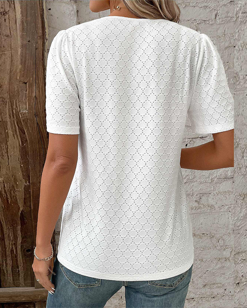Weiße kurzärmelige Bluse