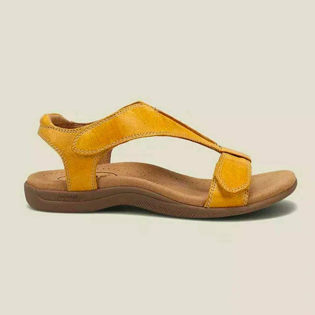 Einfarbige Sandalen Mit Klettverschluss