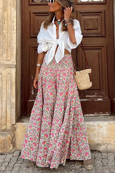 Sommer Lange Röcke Boho Print