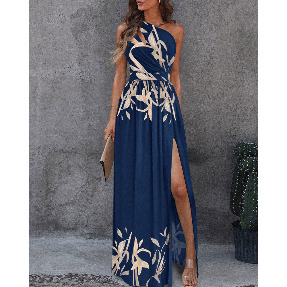 Frühling/Sommer Schulterfreies Kleid für Frauen