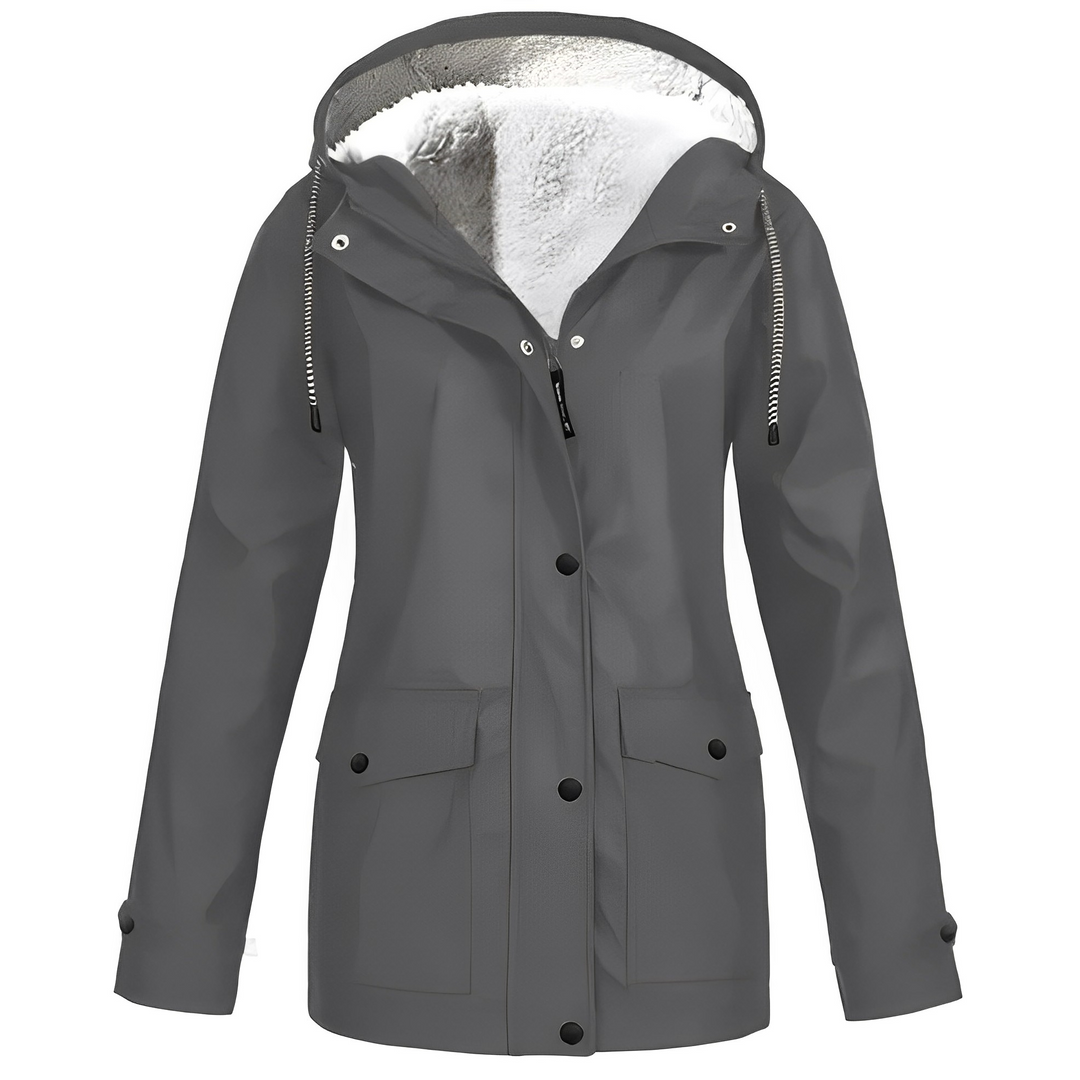 Fleecegefütterte Damen Regenjacke