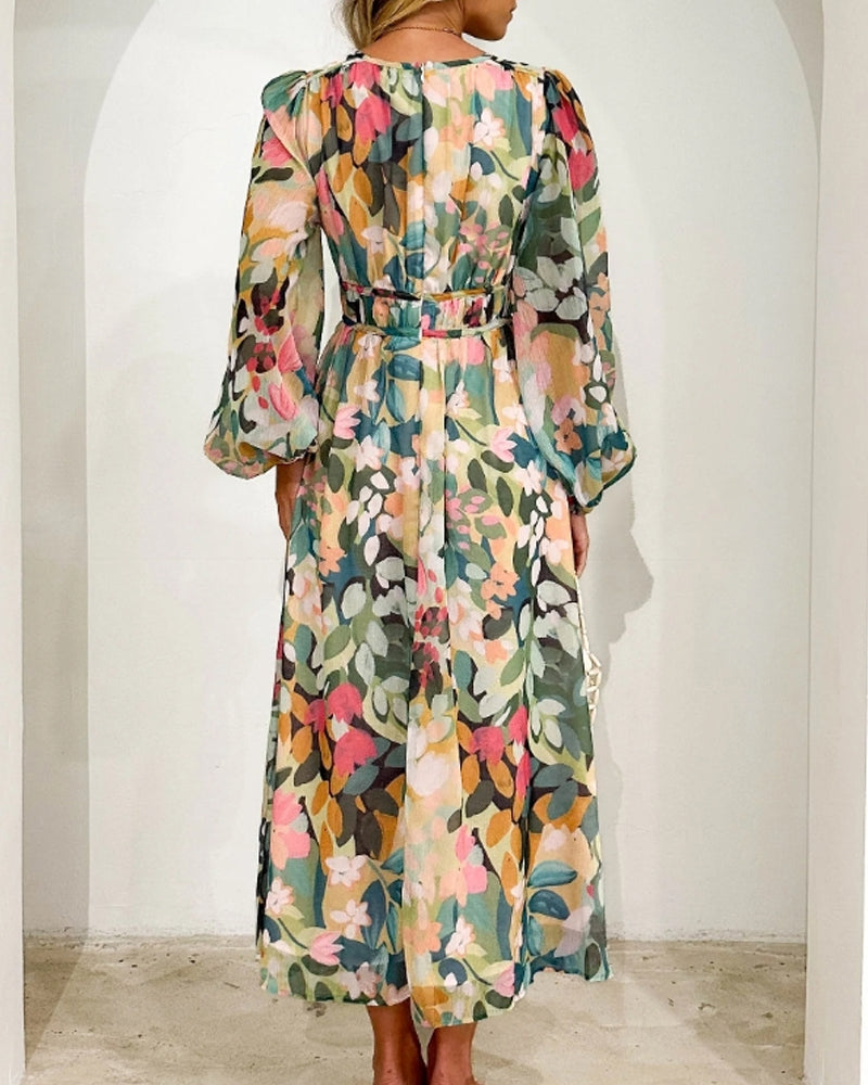 Boho Blumen Maxi Kleid