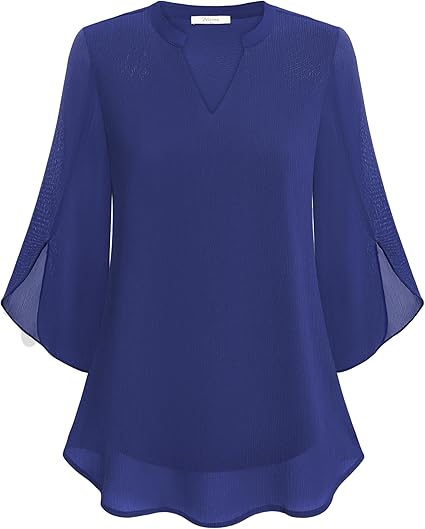 Doppelter Schichten Chiffon-Bluse