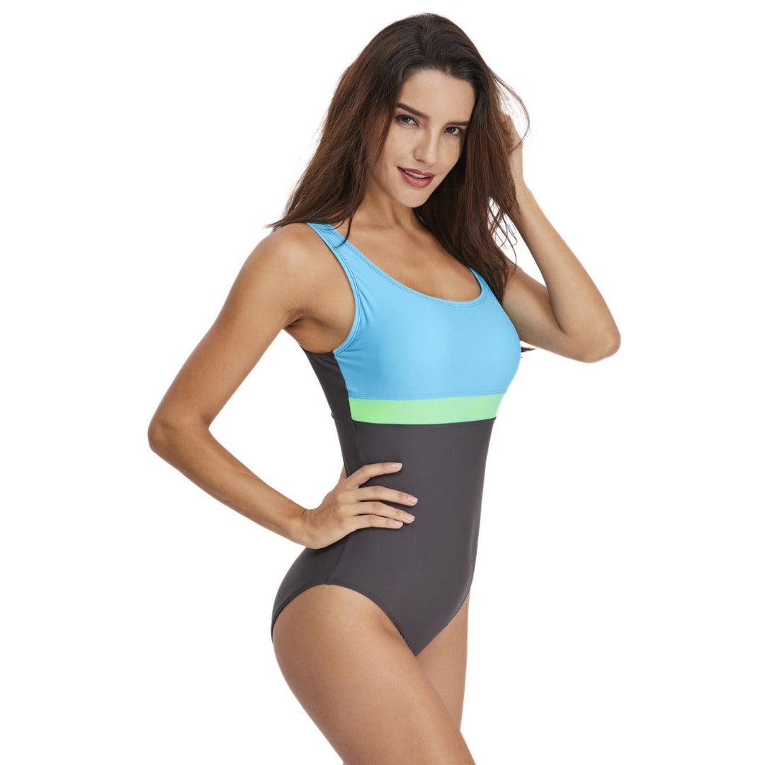 Sexy dreieckiger Sport farblich passender einteiliger Badeanzug