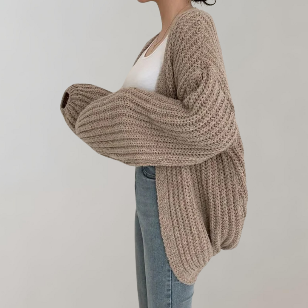 Grobstrick-Strickjacke für Damen