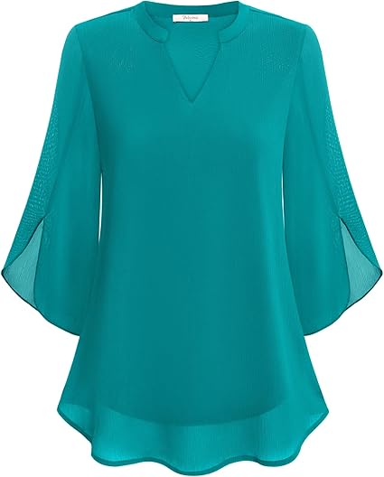 Doppelter Schichten Chiffon-Bluse