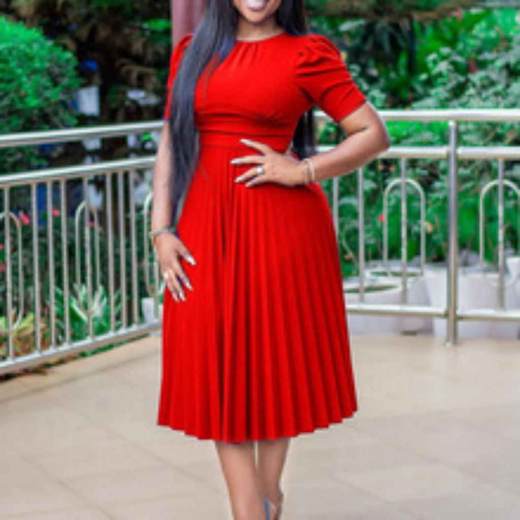 Women 's solide Farbe große Größe Kleid