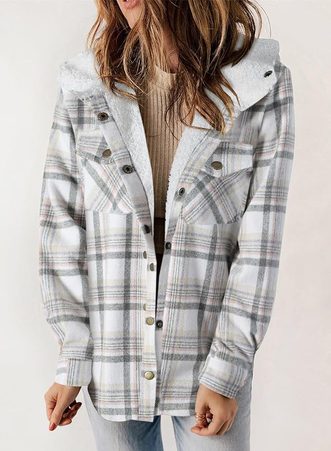 Kariertes Futter Hemdjacke
