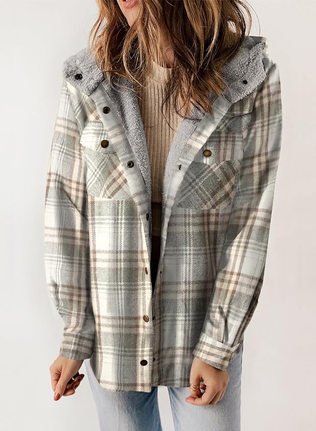 Kariertes Futter Hemdjacke