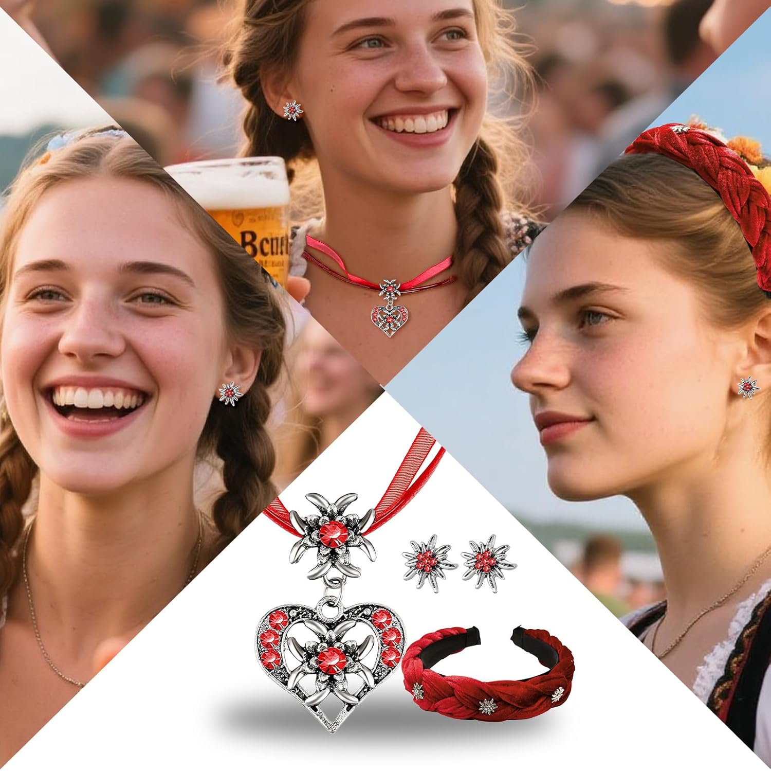 Edelweiß Schmuckset mit Perlen – TrachtenZauber | Shop Nory