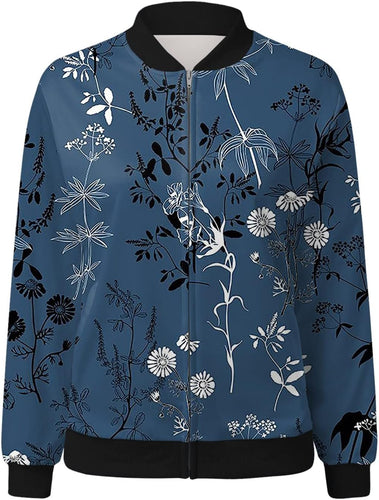 Shopnory | Bomberjacke mit Blumenmuster für Damen