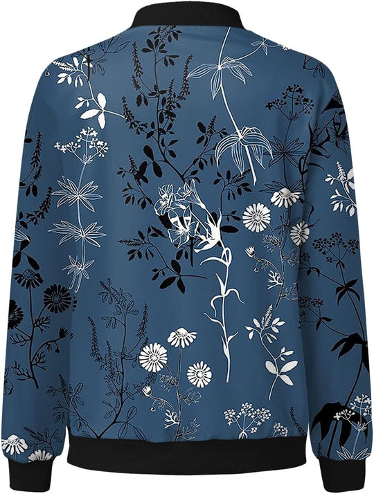 Shopnory | Bomberjacke mit Blumenmuster für Damen