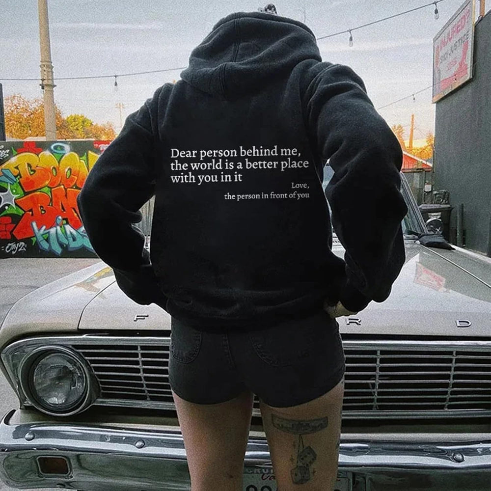 Hoodie mit Rücken-Spruch
