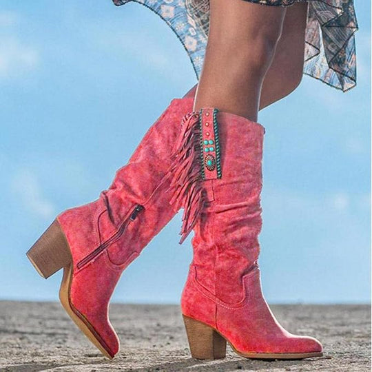 Western Cowboy Stiefel mit Fransen