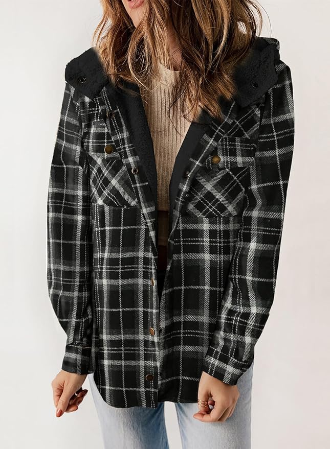 Kariertes Futter Hemdjacke