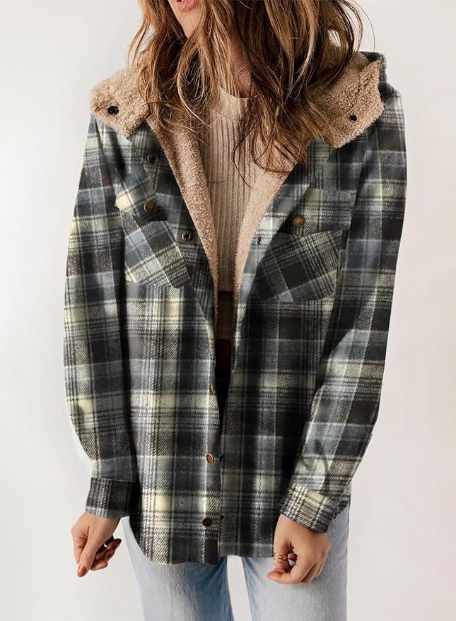 Kariertes Futter Hemdjacke