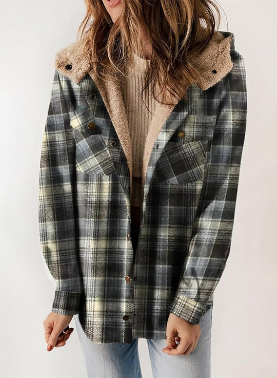Kariertes Futter Hemdjacke