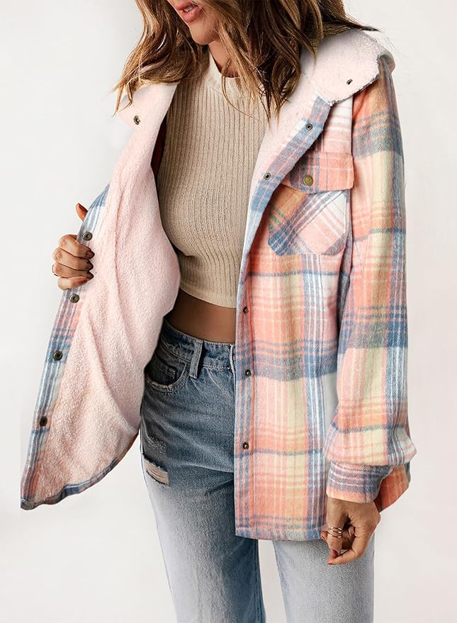 Kariertes Futter Hemdjacke