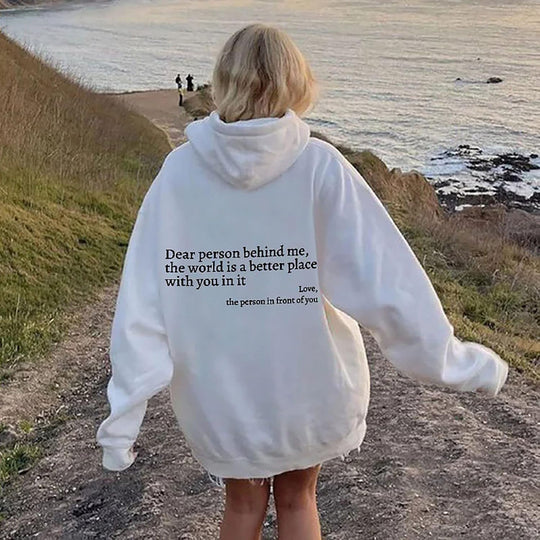 Hoodie mit Rücken-Spruch