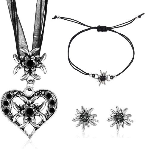 Edelweiß Schmuckset mit Herzanhänger – BergMystik | Shop Nory