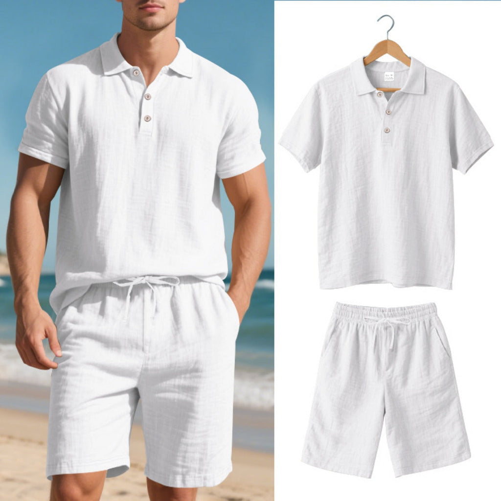 Kurzärmliges Poloshirt und Shorts Strandanzug