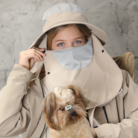 Shopnory | Vollabdeckung Gesicht Sonnenschutz Maske im Freien UV Eimer Hut