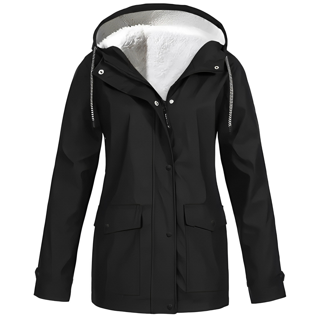 Fleecegefütterte Damen Regenjacke