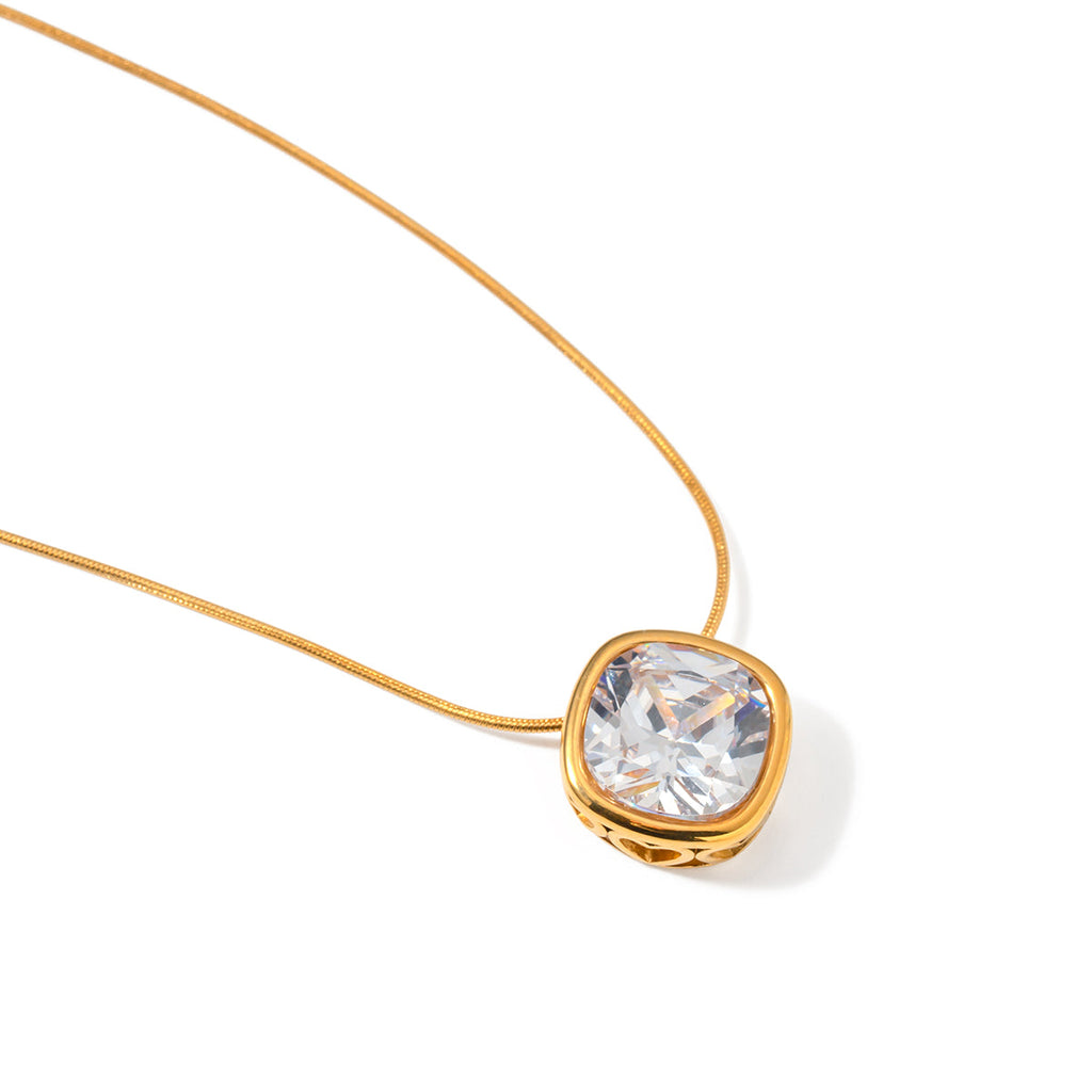 Ohrringe "Diana" mit Zirkoniastein in Edelstahl - 18k vergoldet | Shop Nory