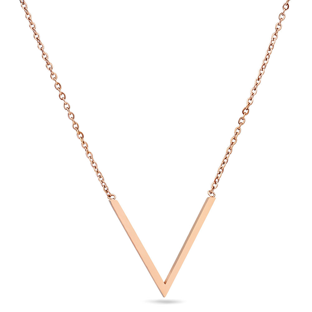 Damen Halskette mit minimalistischem V-Anhänger Shop Nory