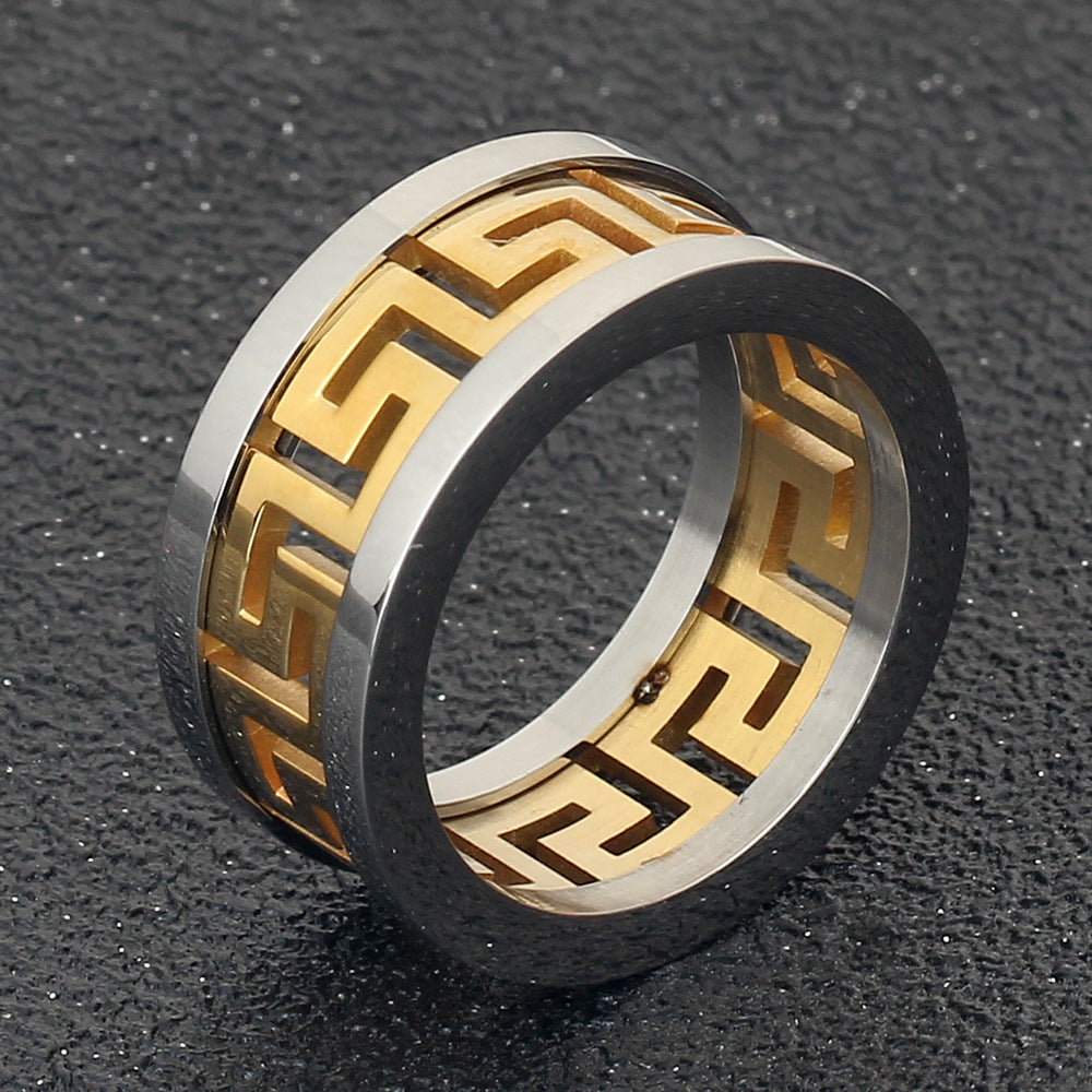 Herren Design Ring mit kunstvoller geometrischer Muster Shop Nory