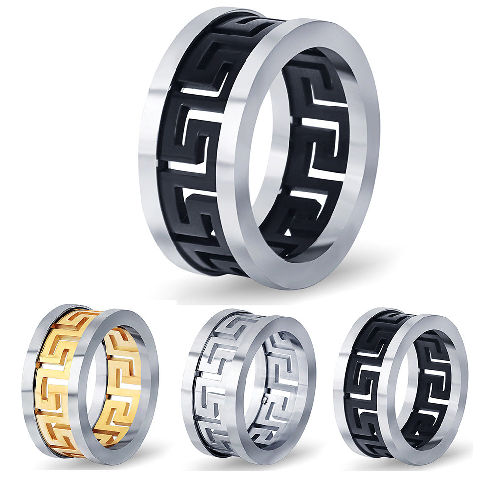 Herren Design Ring mit kunstvoller geometrischer Muster Shop Nory