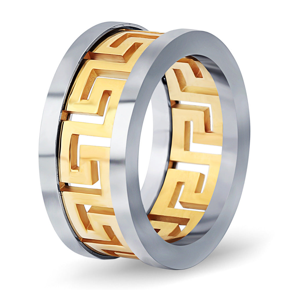 Herren Design Ring mit kunstvoller geometrischer Muster Shop Nory
