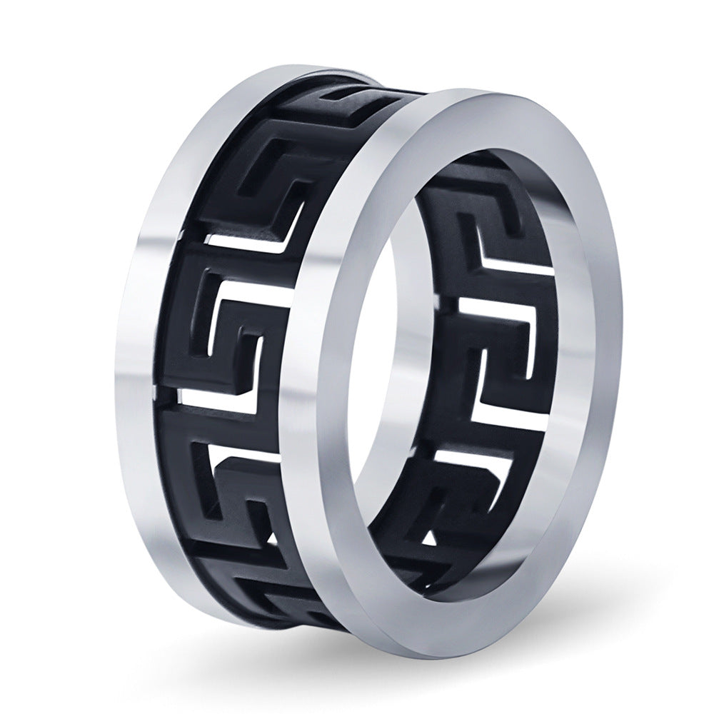 Herren Design Ring mit kunstvoller geometrischer Muster Shop Nory