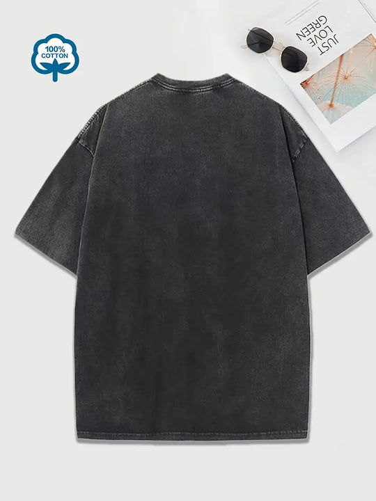 Baumwoll-T-Shirt mit Rundhalsausschnitt