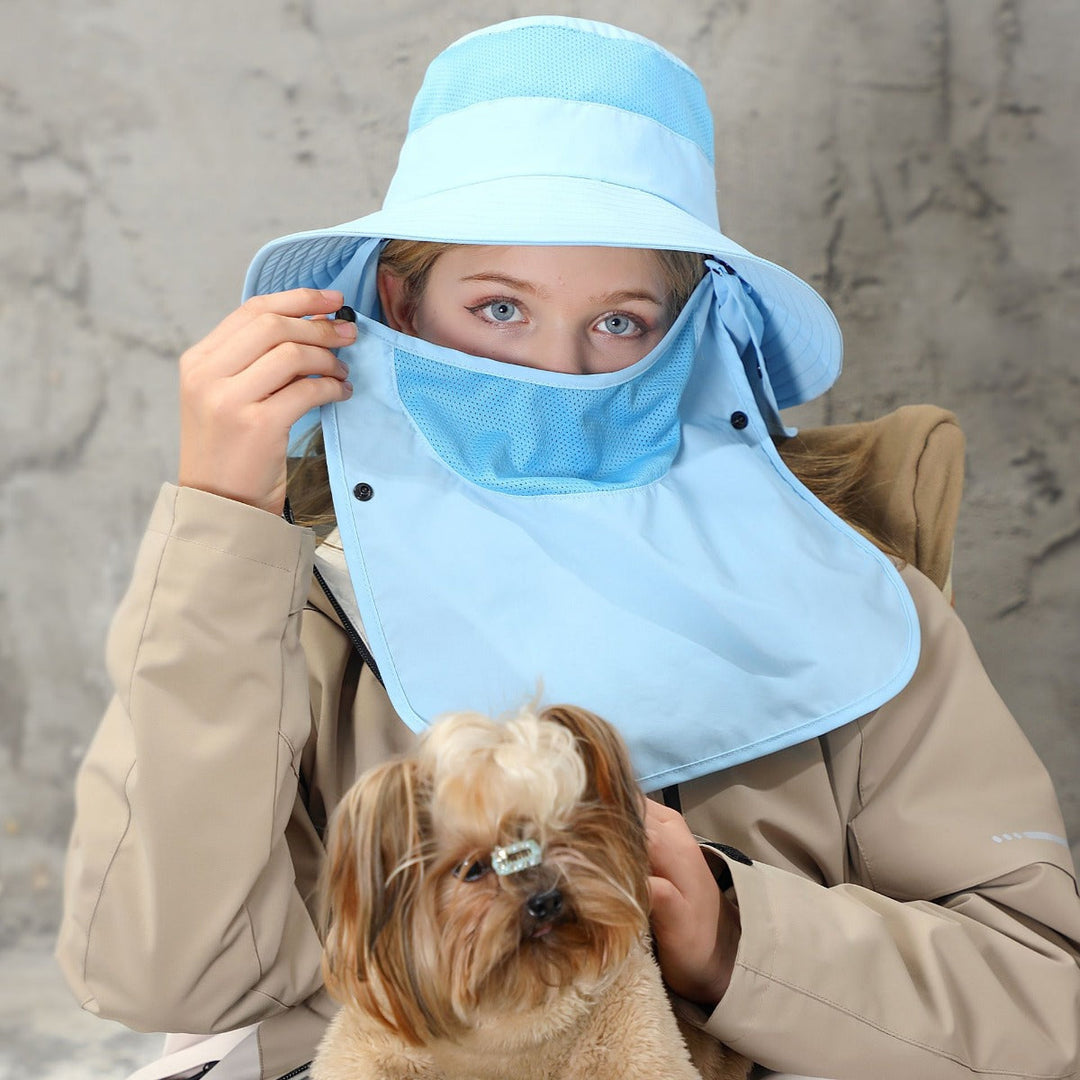 Shopnory | Vollabdeckung Gesicht Sonnenschutz Maske im Freien UV Eimer Hut