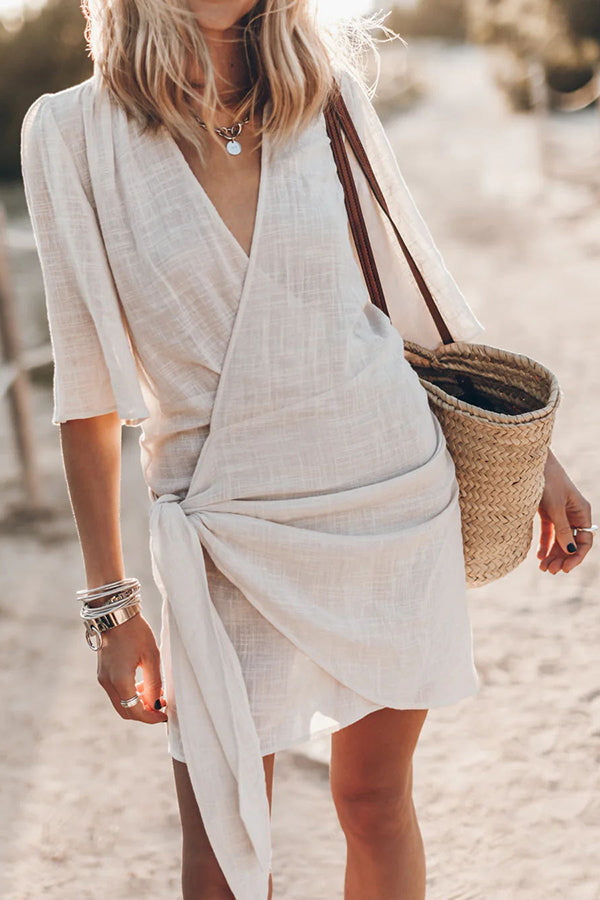 Bohemian Wickelkleid mit Bindegürtel für Damen