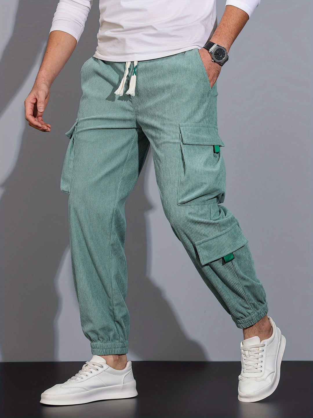 Schwarze Cargo-Hose für Herren