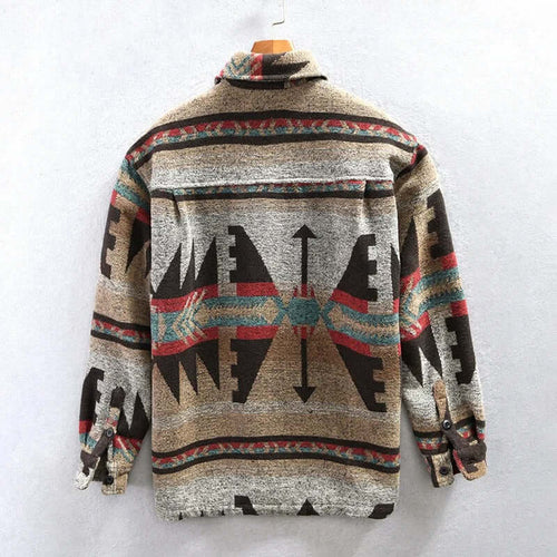 Südwestlicher Aztec-Druck Shirtjacke
