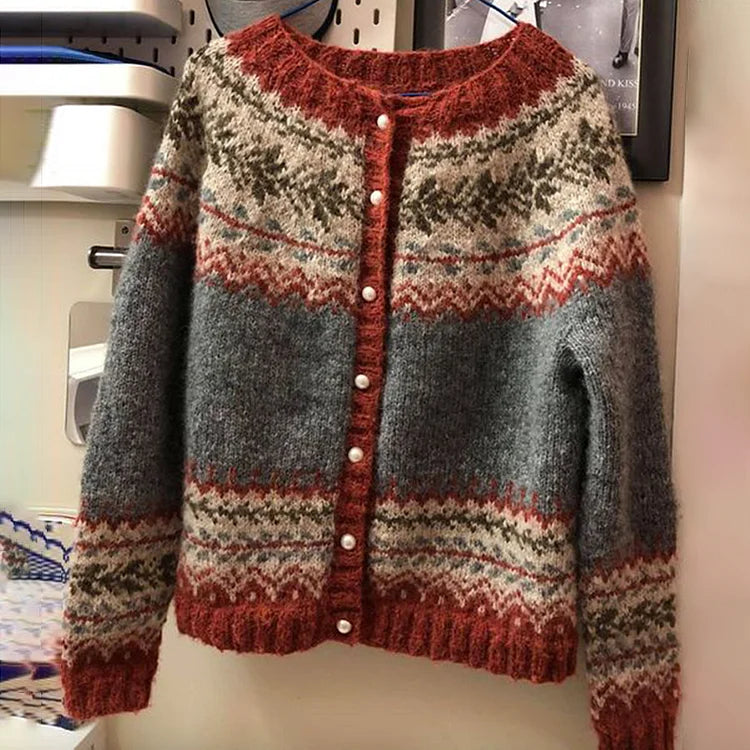 Damen Strickjacke mit Einreiherknöpfe für Herbst und Winter